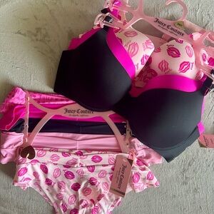 Juicy Couture Kiss Print Lingerie Set